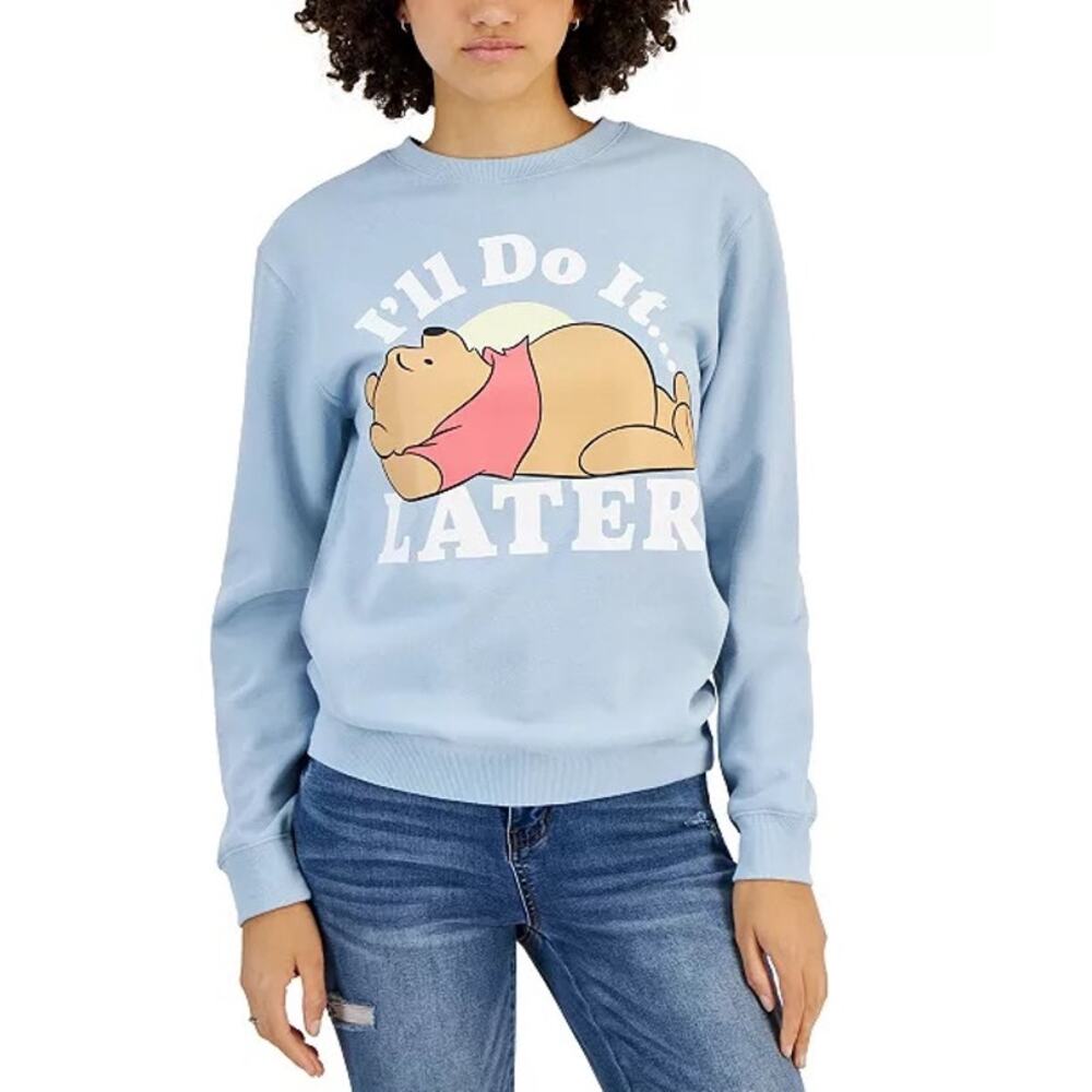 Winnie The Pooh Do it Later Graphic Crewneck Sweatshirt S